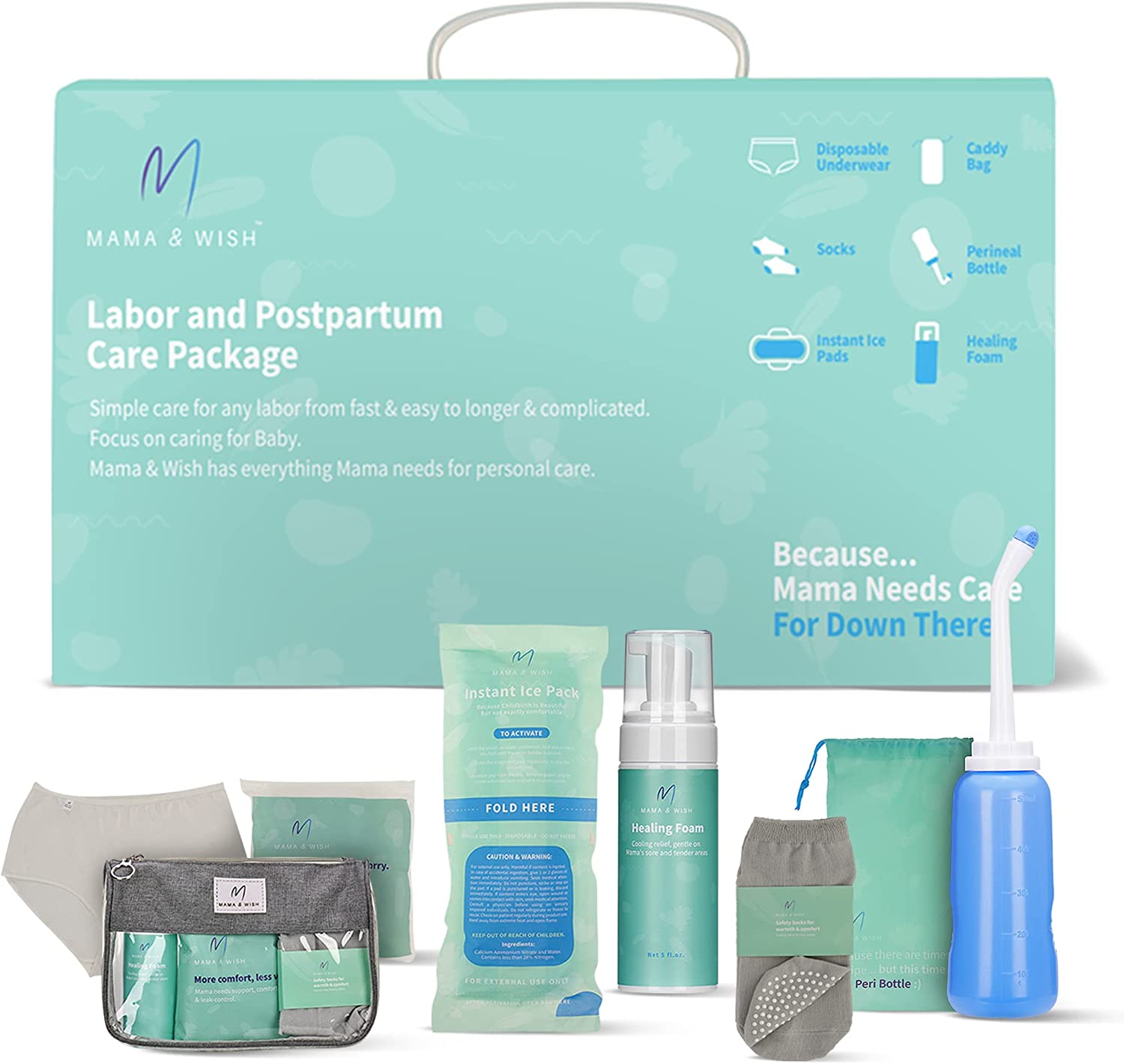 Postpartum Recovery Essentials Kit for Labor and Delivery, Grownsy  All-in-One Kit Includes PERI Bottle, Herbal Cooling Spray, Herbal Cooling  Liners, Hot and Cold Packs, and Disposable Underwear, by Soldeland